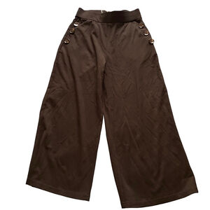 Women Ginasy Cropped Wide Leg Pants Size XS Black NWT